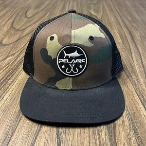 PELAGIC FISHING SNAPBACK HAT CAMOUFLAGE